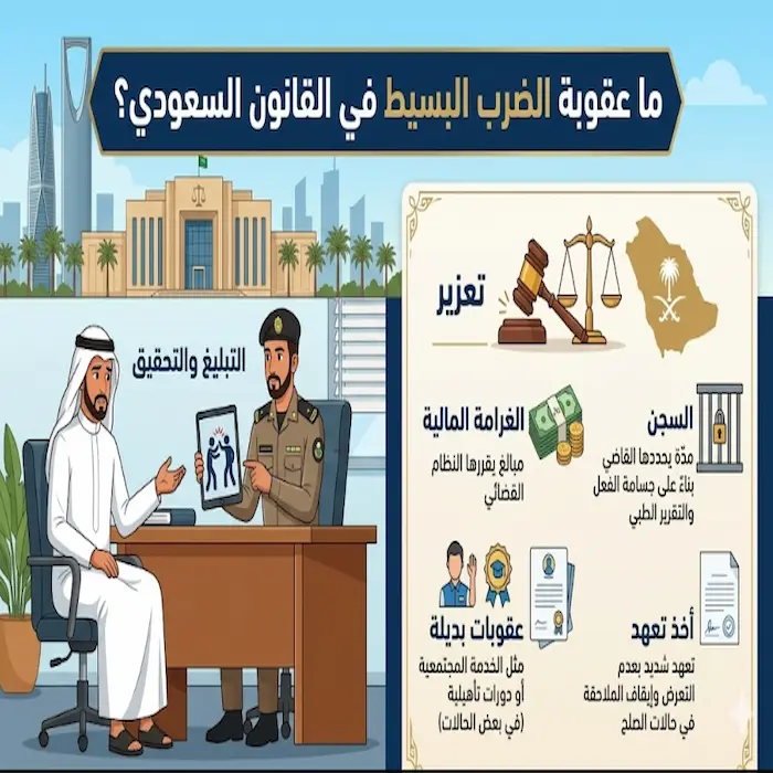 ما عقوبة الضرب البسيط في القانون السعودي