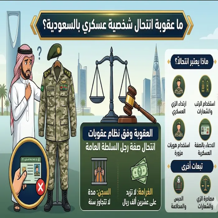 ما عقوبة انتحال شخصية عسكري بالسعودية