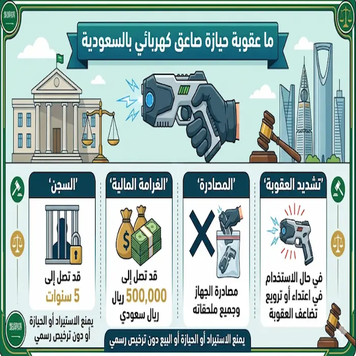 ما عقوبة حيازة صاعق كهربائي بالسعودية 1 ما عقوبة حيازة صاعق كهربائي بالسعودية