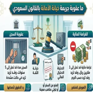 ما عقوبة جريمة خيانة الأمانة بالقانون السعودي
