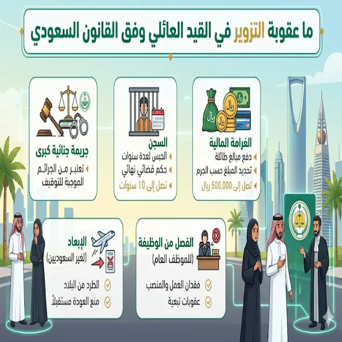 ما عقوبة التزوير في القيد العائلي وفق القانون السعودي