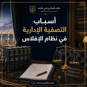غلاف مقال أسباب التصفية الإدارية في نظام الإفلاس