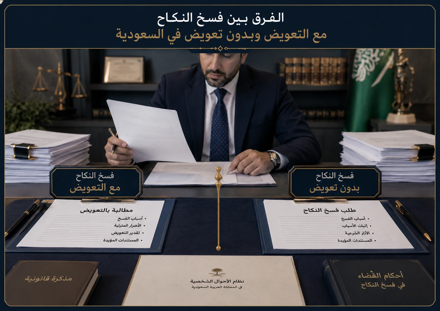 أسباب فسخ النكاح بعوض وبدون عوض بالسعودية 1 الفرق بين فسخ النكاح بعوض وبدون عوض في السعودية