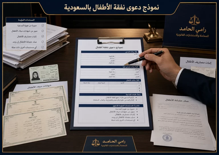 نموذج دعوى نفقة الأطفال بالسعودية 4 صورة غلاف توضح نموذج دعوى نفقة الأطفال بالسعودية في مكتب قانوني سعودي