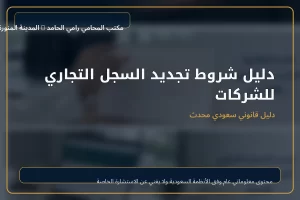 دليل شروط تجديد السجل التجاري للشركات 3 غلاف دليل شروط تجديد السجل التجاري للشركات