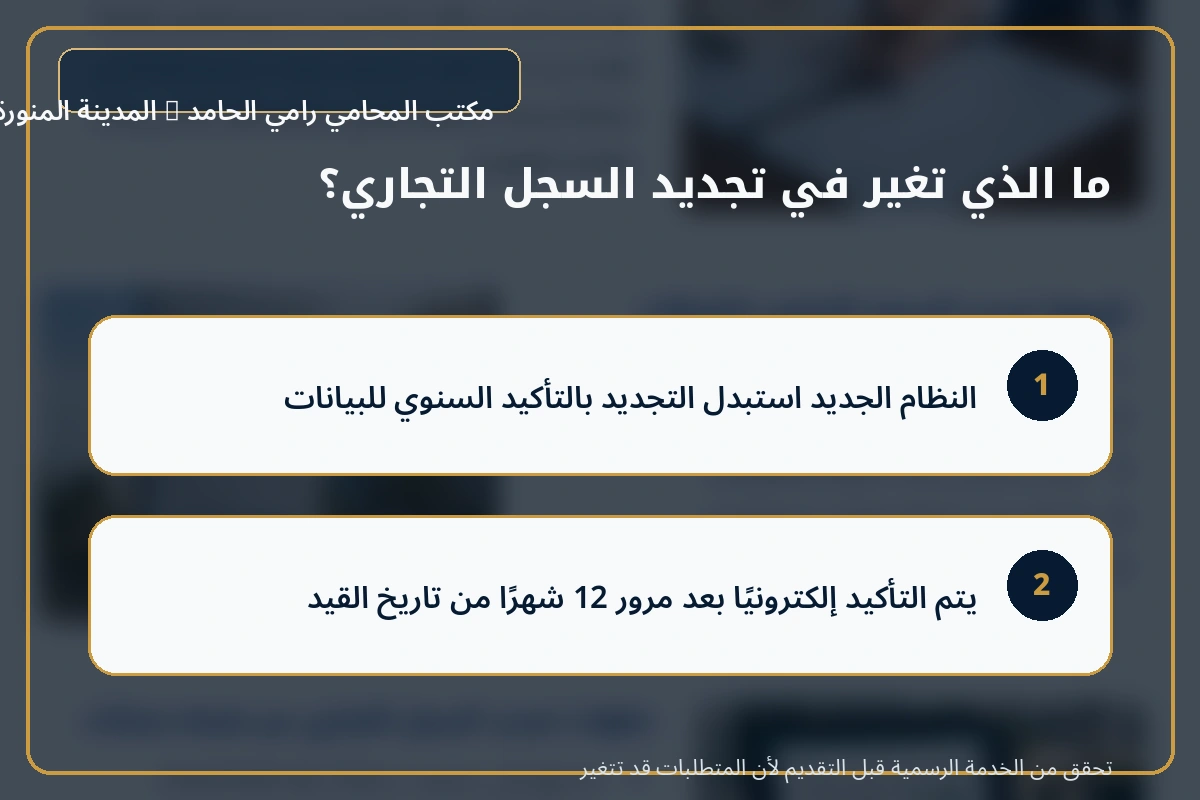 دليل شروط تجديد السجل التجاري للشركات 2 التأكيد السنوي بدل تجديد السجل التجاري للشركات