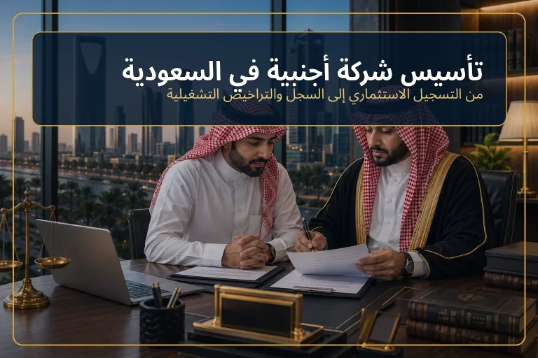 غلاف مقال تأسيس شركة أجنبية في السعودية.