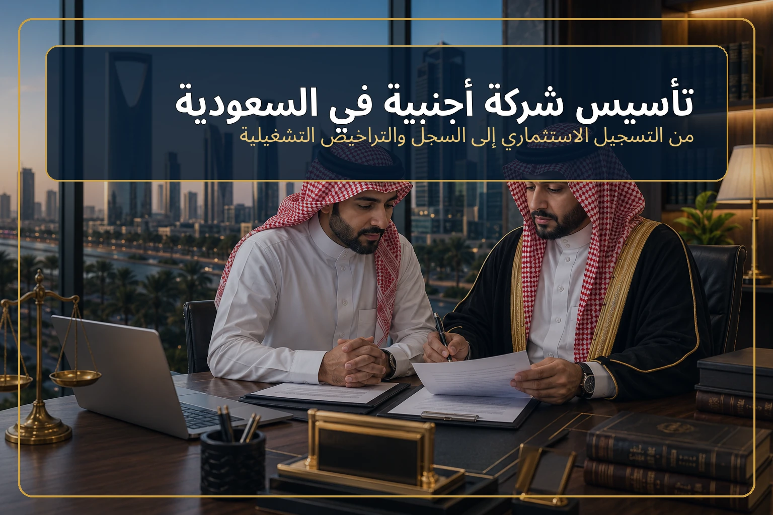 غلاف مقال تأسيس شركة أجنبية في السعودية.