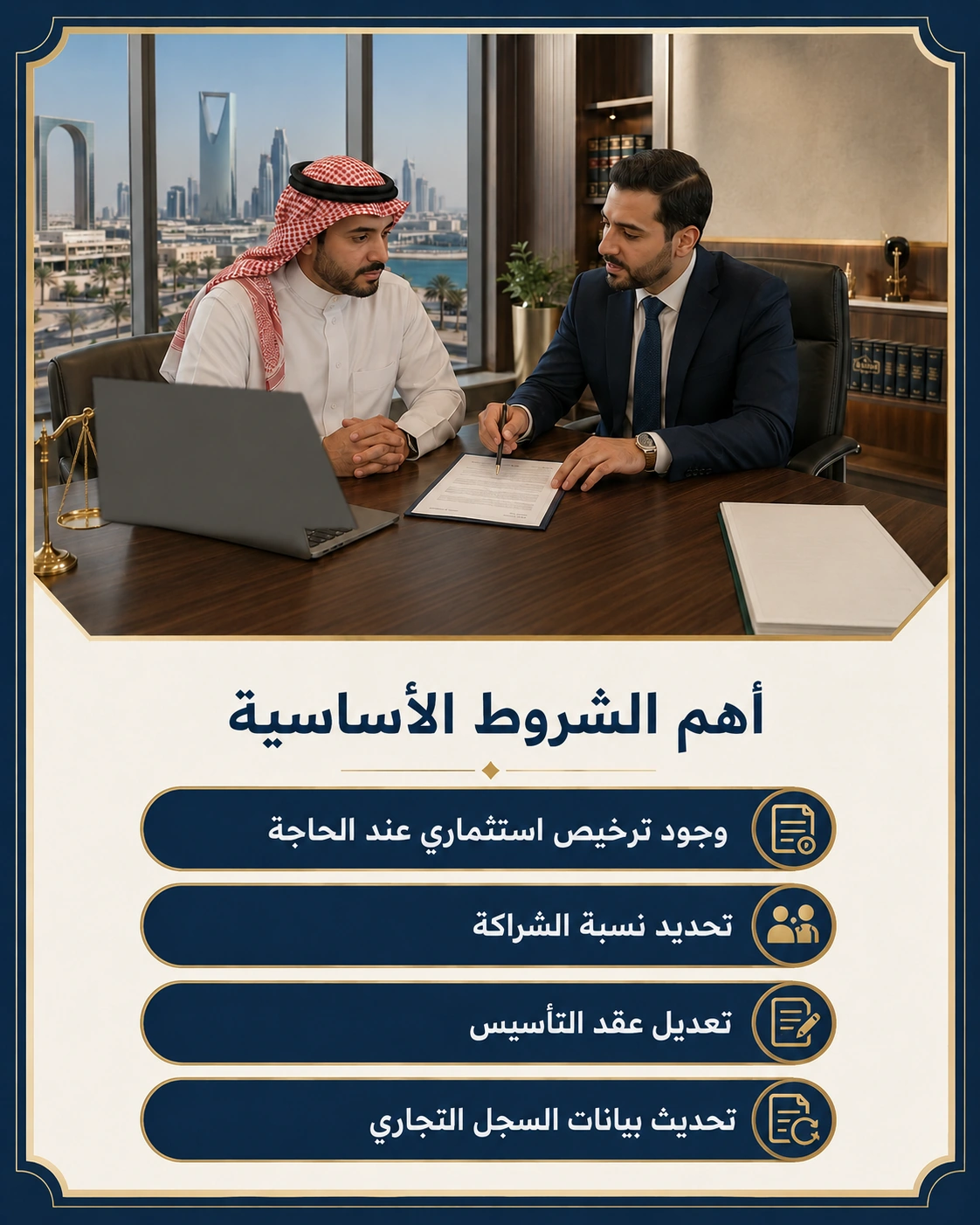 إضافة شريك أجنبي في السجل التجاري 2 الشروط الأساسية لإضافة شريك أجنبي في السجل التجاري.