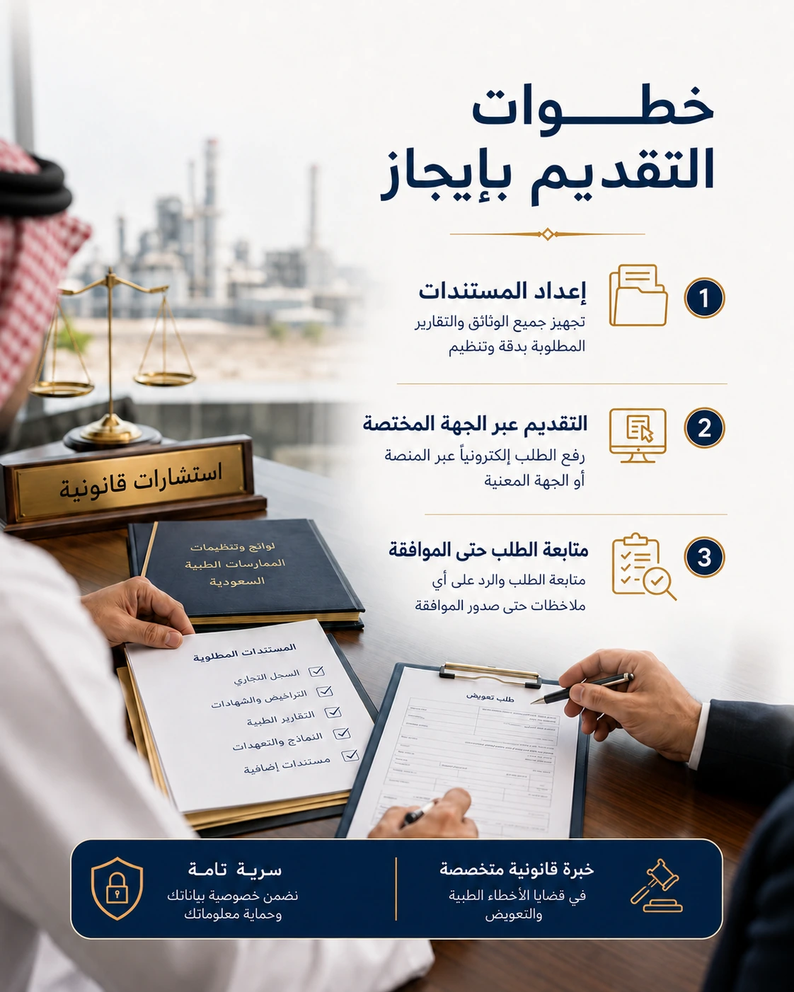 خطوات الحصول على التراخيص الصناعية في السعودية 3 خطوات التقديم والحصول على التراخيص الصناعية.