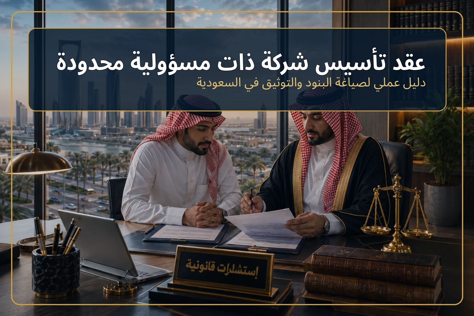 غلاف مقال عقد تأسيس شركة ذات مسؤولية محدودة.
