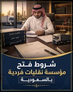 شروط فتح مؤسسة نقليات فردية بالسعودية 1 غلاف احترافي لمقال شروط فتح مؤسسة نقليات فردية بالسعودية
