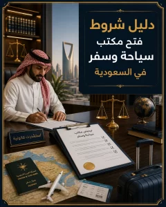 دليل شروط فتح مكتب سياحة وسفر في السعودية 3 غلاف احترافي لدليل شروط فتح مكتب سياحة وسفر في السعودية