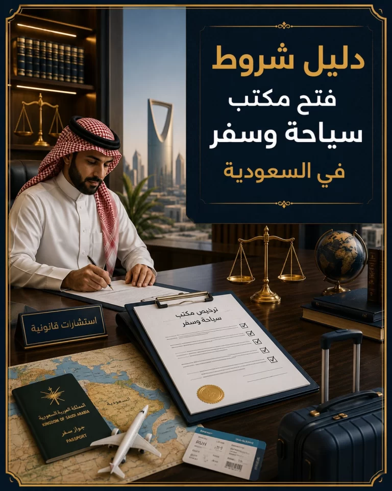 دليل شروط فتح مكتب سياحة وسفر في السعودية 8 غلاف احترافي لدليل شروط فتح مكتب سياحة وسفر في السعودية