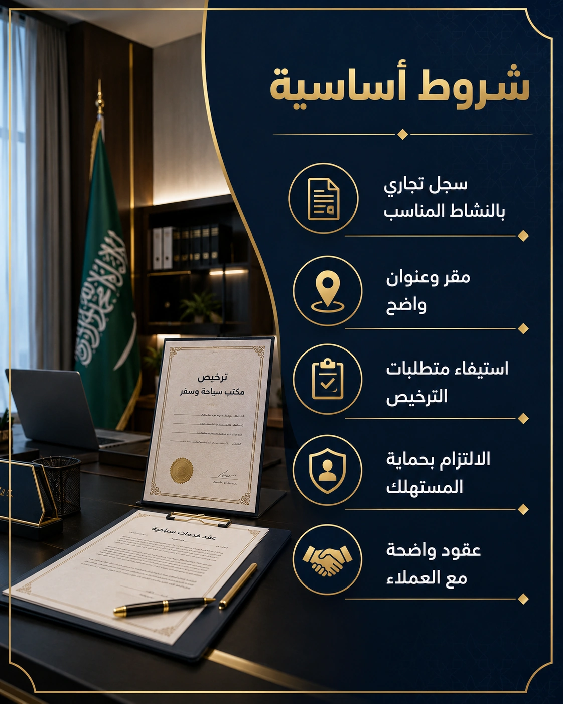 دليل شروط فتح مكتب سياحة وسفر في السعودية 2 الشروط الأساسية لترخيص مكتب سياحة وسفر في السعودية