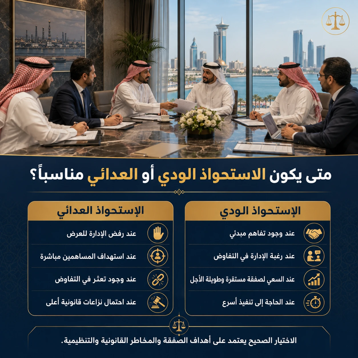 دليل الاستحواذ العدائي مقابل الاستحواذ الودي 3 متى يكون الاستحواذ الودي أو العدائي مناسبًا