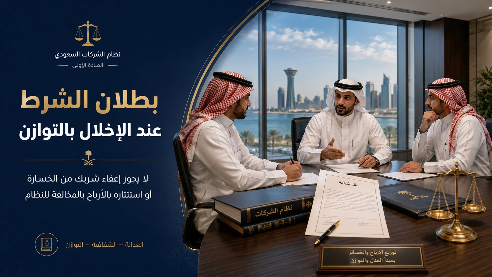 شرط الأسد في نظام الشركات السعودي 1 حرمان الشريك من الربح أو إعفاؤه من الخسارة يُعد كأن لم يكن
