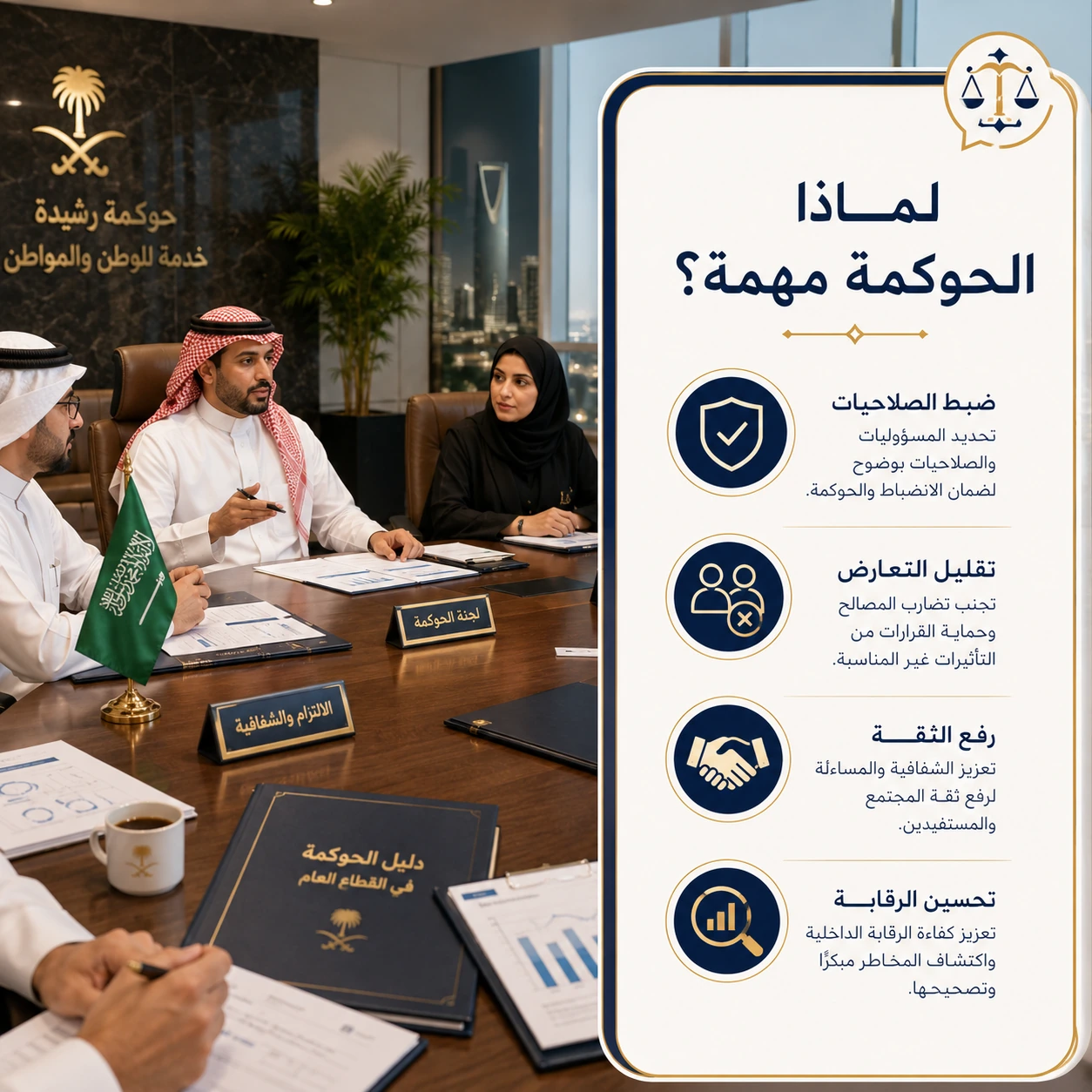 أهداف الحوكمة في القطاع العام السعودي 3 أهمية الحوكمة الرشيدة في الجهات العامة