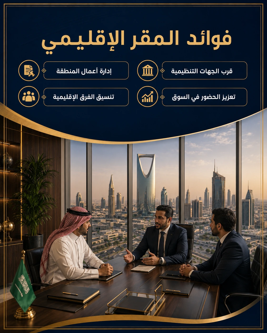 المقر الإقليمي للشركات في الرياض 1 فوائد المقر الإقليمي للشركات في الرياض