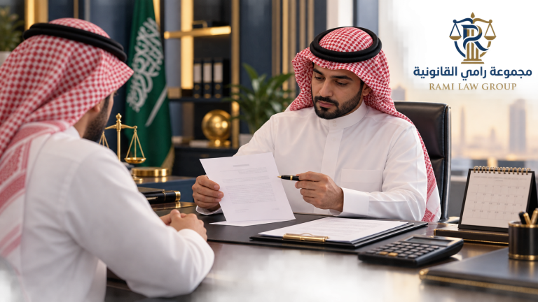 موظف يناقش إشعار الفصل التعسفي والتعويض وفق المادة 77